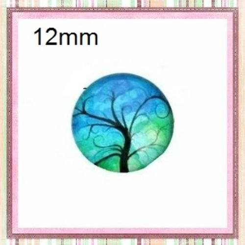 X2 cabochons arbre de vie 12mm