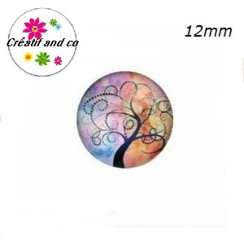 X2 cabochons arbre de vie 12mm