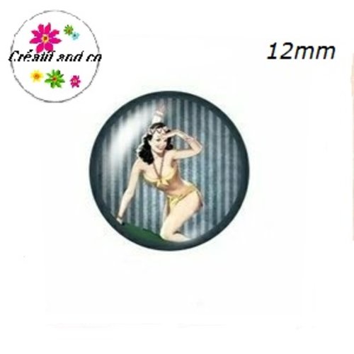 X2 cabochons pin up 12mm