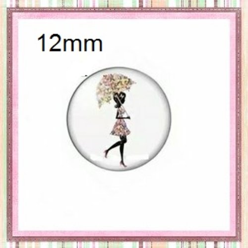 X2 cabochons fille 12mm