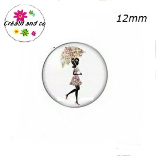 X2 cabochons fille 12mm