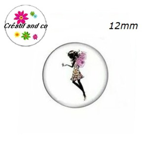 X2 cabochons fée 12mm