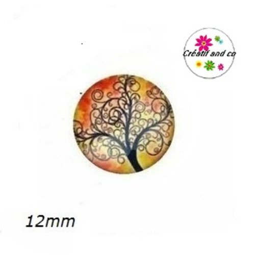 X2 cabochons arbre de vie 12mm