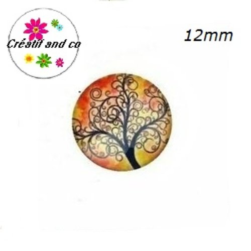 X2 cabochons arbre de vie 12mm