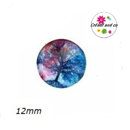 X2 cabochons arbre de vie 12mm