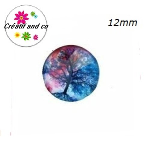 X2 cabochons arbre de vie 12mm