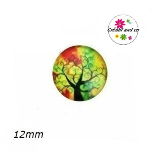 X2 cabochons arbre de vie 12mm