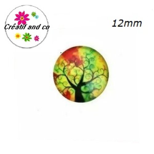 X2 cabochons arbre de vie 12mm
