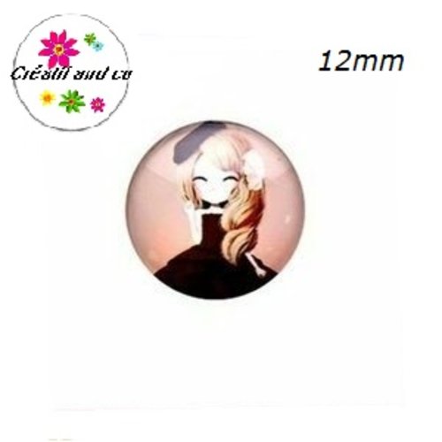 X2 cabochons petite fille 12mm
