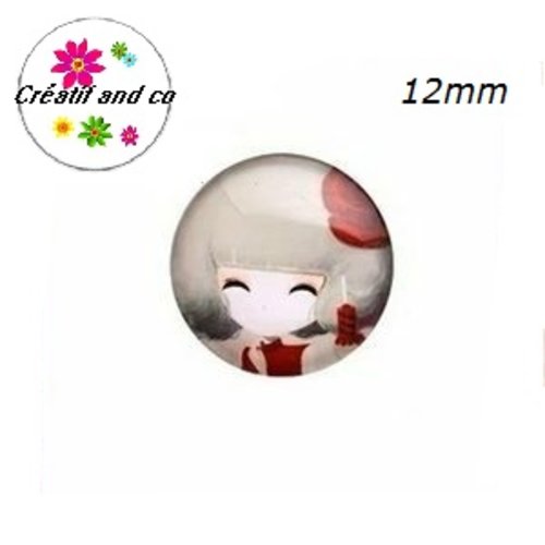 X2 cabochons petite fille 12mm