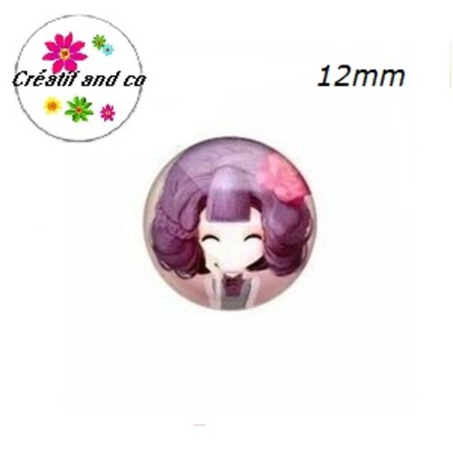 X2 cabochons petite fille 12mm