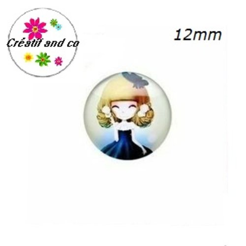 X2 cabochons petite fille 12mm