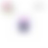 X2 cabochons en verre ananas noir/fuchsia 12mm