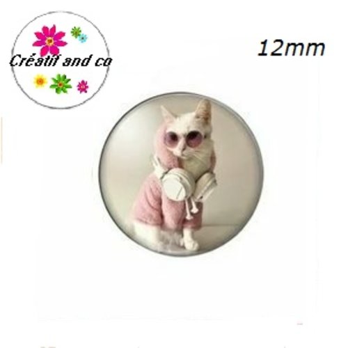 X2 cabochons chat humoristique 12mm
