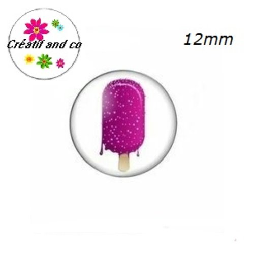 X2 cabochons esquimau framboise 12mm