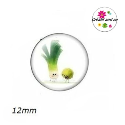 X2 cabochons légumes humoristiques 12mm
