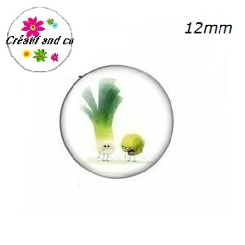 X2 cabochons légumes humoristiques 12mm