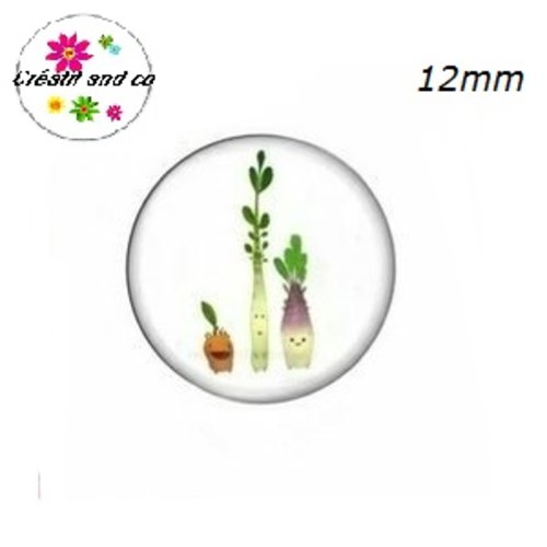 X2 cabochons trio de légumes humoristiques 12mm