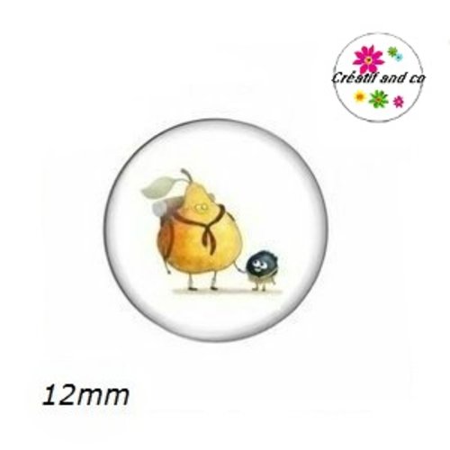 X2 cabochons légumes humoristiques 12mm