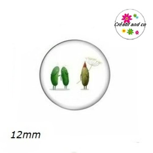 X2 cabochons légumes humoristiques 12mm