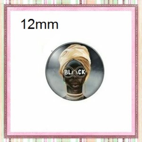 X2 cabochons visage femme africaine 12mm