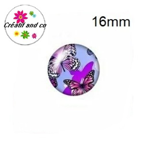 X2 cabochons papillon 16mm