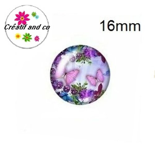 X2 cabochons duo de papillon 16mm