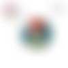 X2 cabochons femme chevelue orange  12mm