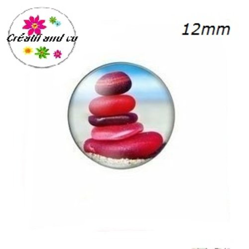 X2 cabochons galets 12mm