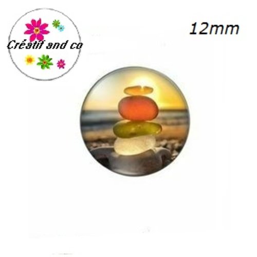 X2 cabochons galets 12mm