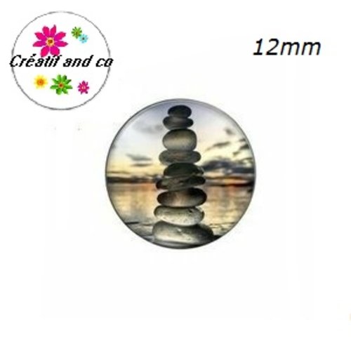 X2 cabochons galets 12mm