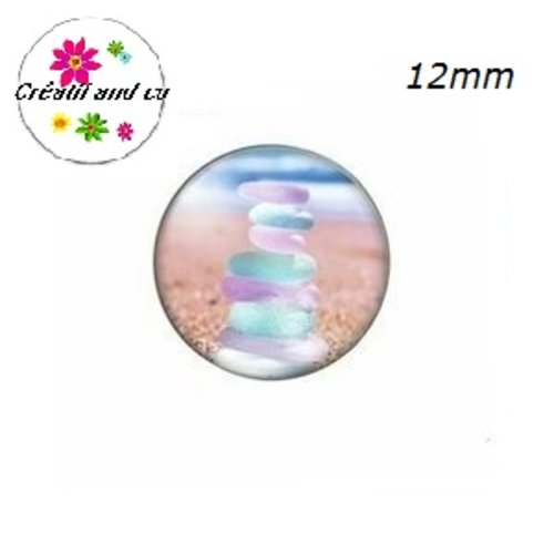 X2 cabochons galets 12mm