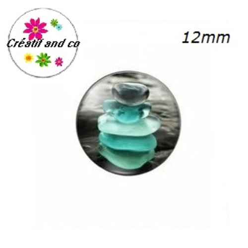 X2 cabochons galets 12mm