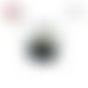 X2 cabochons chat noir 12mm