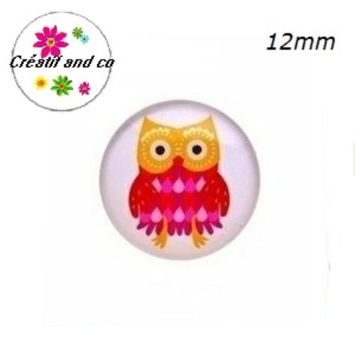 X2 cabochons hibou 12mm