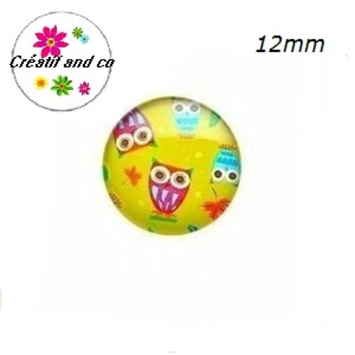 X2 cabochons nuée de hibou 12mm