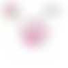 X2 cabochons fleur rose 16mm