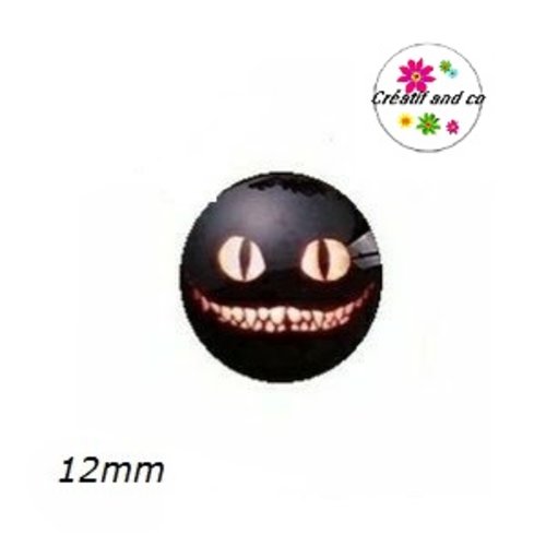 X2 cabochons chat du cheshire 12mm