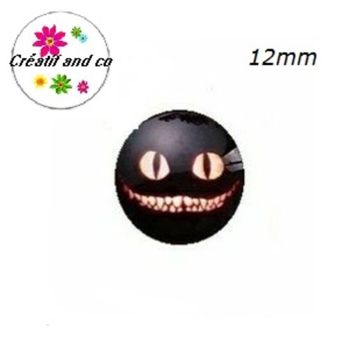 X2 cabochons chat du cheshire 12mm