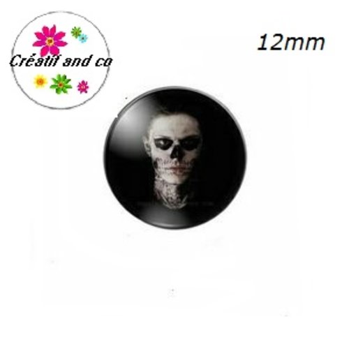 X2 cabochons steampunk,squelette,homme halloween 12mm