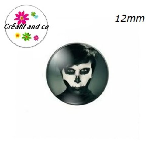 X2 cabochons steampunk,squelette,homme halloween 12mm
