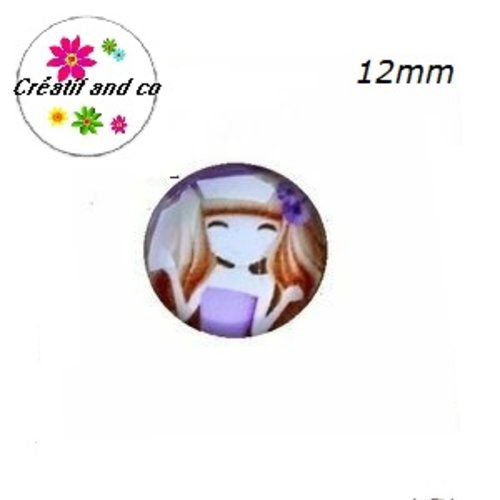 X2 cabochons petite fille 12mm