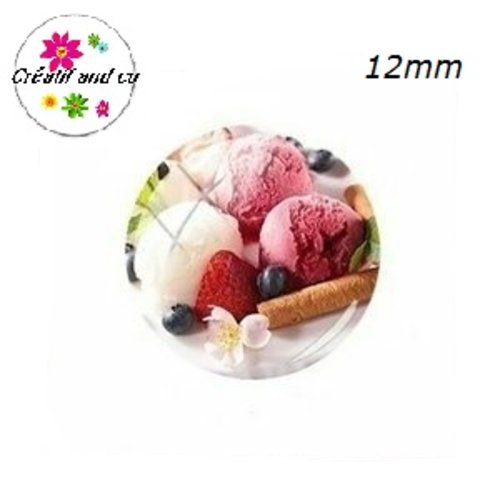 X2 cabochons glace 3 parfums 12mm