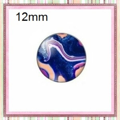 X2 cabochons cratère coloré 12mm