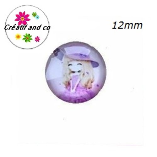 X2 cabochons petite fille 12mm