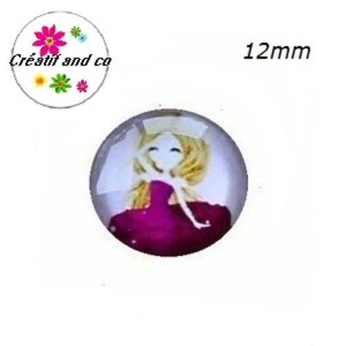 X2 cabochons petite fille 12mm