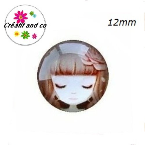 X2 cabochons petite fille 12mm