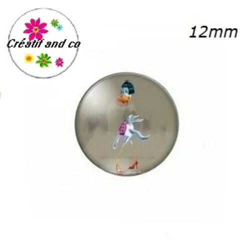 X2 cabochons oie humoristique 12mm