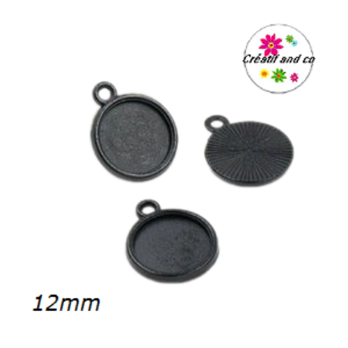 X10 supports métal noirs pour cabochon 12mm