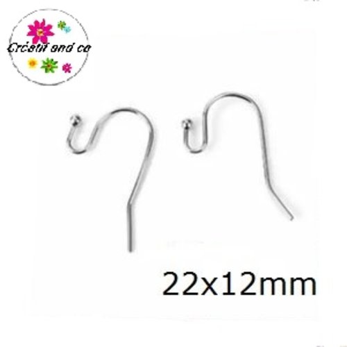 X10 supports boucles d'oreilles hameçons argentés 22x12mm